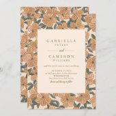 Invitation Boho Neutrals moderne jardin fleuri Mariage (Devant / Derrière)