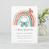 Invitation Boho Neutre Arc-en-ciel Terracotta Turquoise Solei (Debout devant)