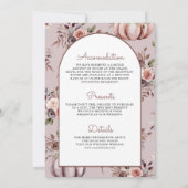 Invitation Boho Neutre Citrouille Floral tout en un Mariage (Dos)