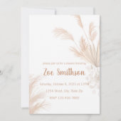 Invitation Boho neutre Pampas (Devant)
