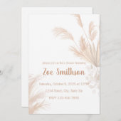 Invitation Boho neutre Pampas (Devant / Derrière)