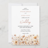 Invitation Boho neutre terroir pastel fleurs sauvages prairie (Devant)