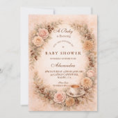 Invitation Boho Neutre Un Bébé Est En Route (Devant)