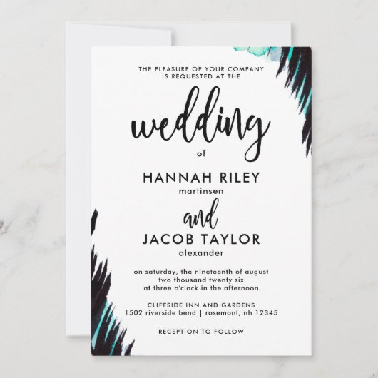 Invitation Boho Nights Mariage noir et blanc (Devant)