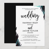 Invitation Boho Nights Mariage noir et blanc (Devant / Derrière)