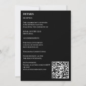 Invitation Boho noir et blanc élégant tout en un mariage (Dos)