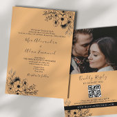 Invitation Boho noir et orange tout en un Mariage