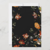 Invitation Boho noir Mariage chic Floral (Dos)