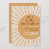 Invitation boho notre petit anniversaire de soleil (Devant / Derrière)