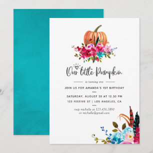 Invitation Boho Notre petit Citrouille N'importe quel âge fêt