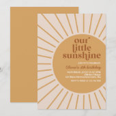 Invitation boho notre petit soleil anniversaire (Devant / Derrière)