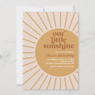 Invitation boho notre petit soleil anniversaire
