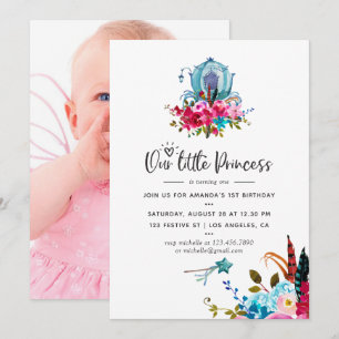Invitation Boho Notre petite princesse Fête d'anniversaire de