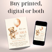 Invitation Boho Nous Pouvons Attendre Bearly Beige Oear Baby 