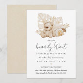 Invitation Boho Nous Pouvons Bearly Wait Baby shower (Devant / Derrière)