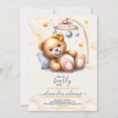 Invitation Boho Nous Pouvons Bearly Wait Baby shower (Devant)