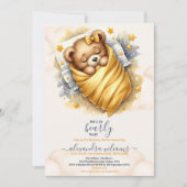 Invitation Boho Nous Pouvons Bearly Wait Baby shower (Devant)