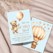 Invitation Boho Nous Pouvons Beary Attendre Blue Bear Boy Bab