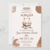 Invitation Boho Nursery Baby Boy Muslim Newborn Aqiqah Aqeeqa (Devant)