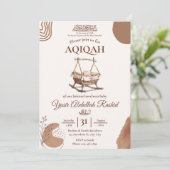 Invitation Boho Nursery Baby Boy Muslim Newborn Aqiqah Aqeeqa (Debout devant)