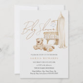 Invitation Boho Nursery Baby shower bleu (Devant)