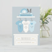 Invitation Boho Nursery Boy Baby shower (Debout devant)