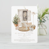 Invitation Boho Nursery Merry Little Baby shower (Debout devant)