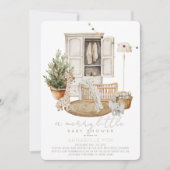Invitation Boho Nursery Merry Little Baby shower (Devant)