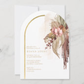 Invitation Boho Oasis Mariage Floral Fête des mariées Arch ID (Devant)