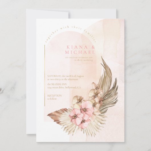 Invitation Boho Oasis Mariage ID959 (Devant)