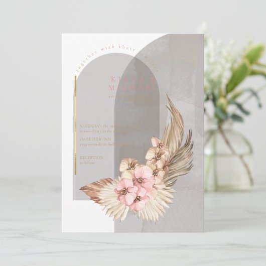 Invitation Boho Oasis Mariage ID959 (Debout devant)