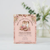 Invitation Boho Occidental Rose Floral Cowgirl Double Anniver (Debout devant)