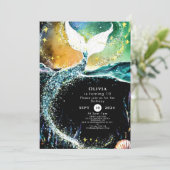 Invitation Boho Ocean Mermaid Anniversaire (Debout devant)