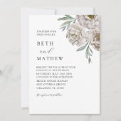 Invitation Boho Off White Watercolor Floral (Devant)