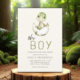 Invitation Boho Oh Boy Dinosaur Baby Boy Douche