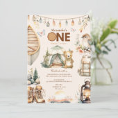 Invitation Boho One Happy Camper 1ère fête d'anniversaire (Debout devant)