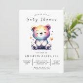 Invitation Boho Online Bear Baby shower (Debout devant)