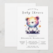 Invitation Boho Online Bear Baby shower (Devant / Derrière)