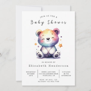 Invitation Boho Online Bear Baby shower