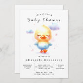 Invitation Boho Online Duck Baby shower (Devant / Derrière)