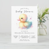 Invitation Boho Online Duck Baby shower (Debout devant)