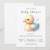 Invitation Boho Online Duck Baby shower (Devant / Derrière)