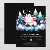 Invitation Boho Online Vache Anniversaire (Devant / Derrière)