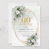 Invitation Boho Or Boho Gold pour 60e Anniversaire (Devant)
