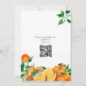 Invitation Boho Orange Blossom Photo QR Code Mariage (Dos)