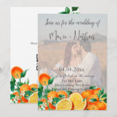 Invitation Boho Orange Blossom Photo QR Code Mariage (Devant / Derrière)