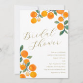 Invitation Boho Orange Citrus Fête des mariées d'aquarelle au (Devant)