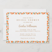 Invitation Boho Orange Citrus Fruit Fête des mariées mignonne (Devant)