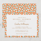 Invitation Boho Orange Citrus Fruit Fête des mariées mignonne (Devant / Derrière)
