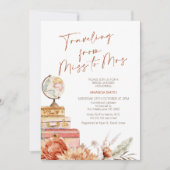 Invitation Boho Orange Fall Traveling Mlle Mme Fête des marié (Devant)